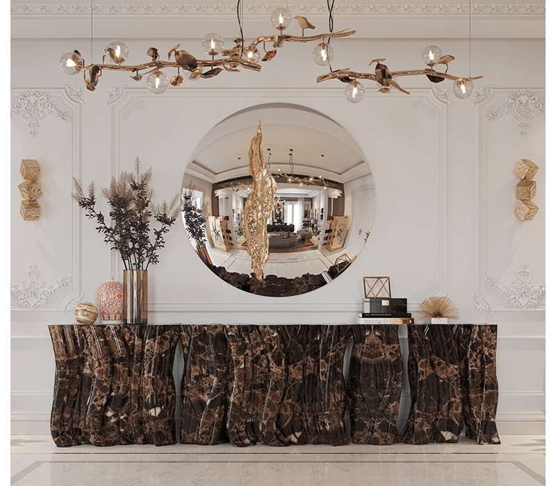 BocaDoLoboMONOCHROME FAUX-MARBLE 玄關(guān)桌