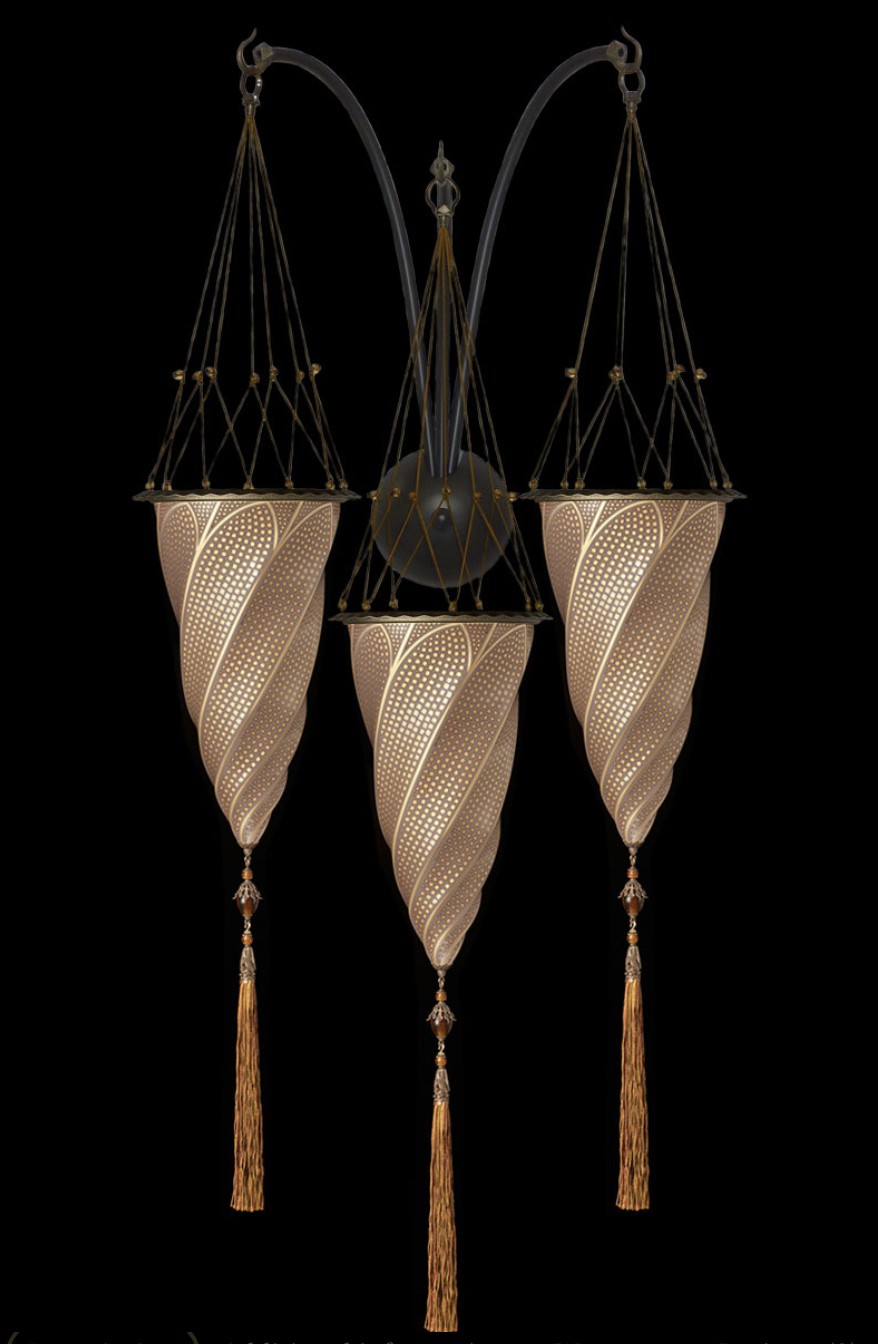 Venetia studiumvCesendello gold mosaic glass triple arc-wall lamp 壁燈