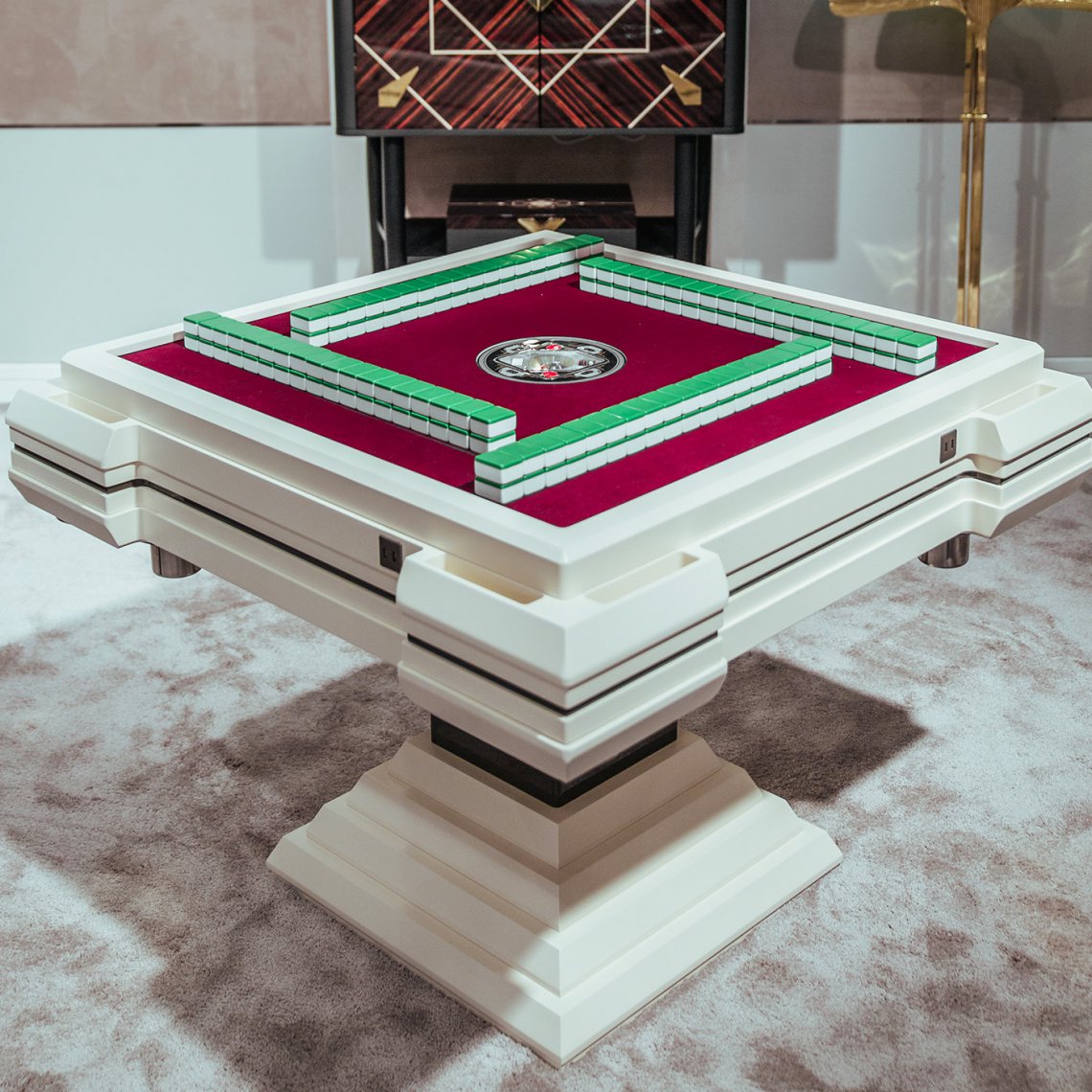 Vismara DesignMAHJONG RED VELVET TABLE麻將機(jī)