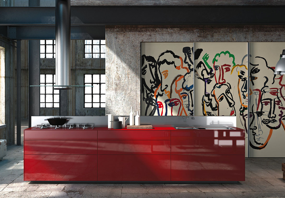 VALCUCINEArtematica Vitrum Arte Sandro Chia廚房