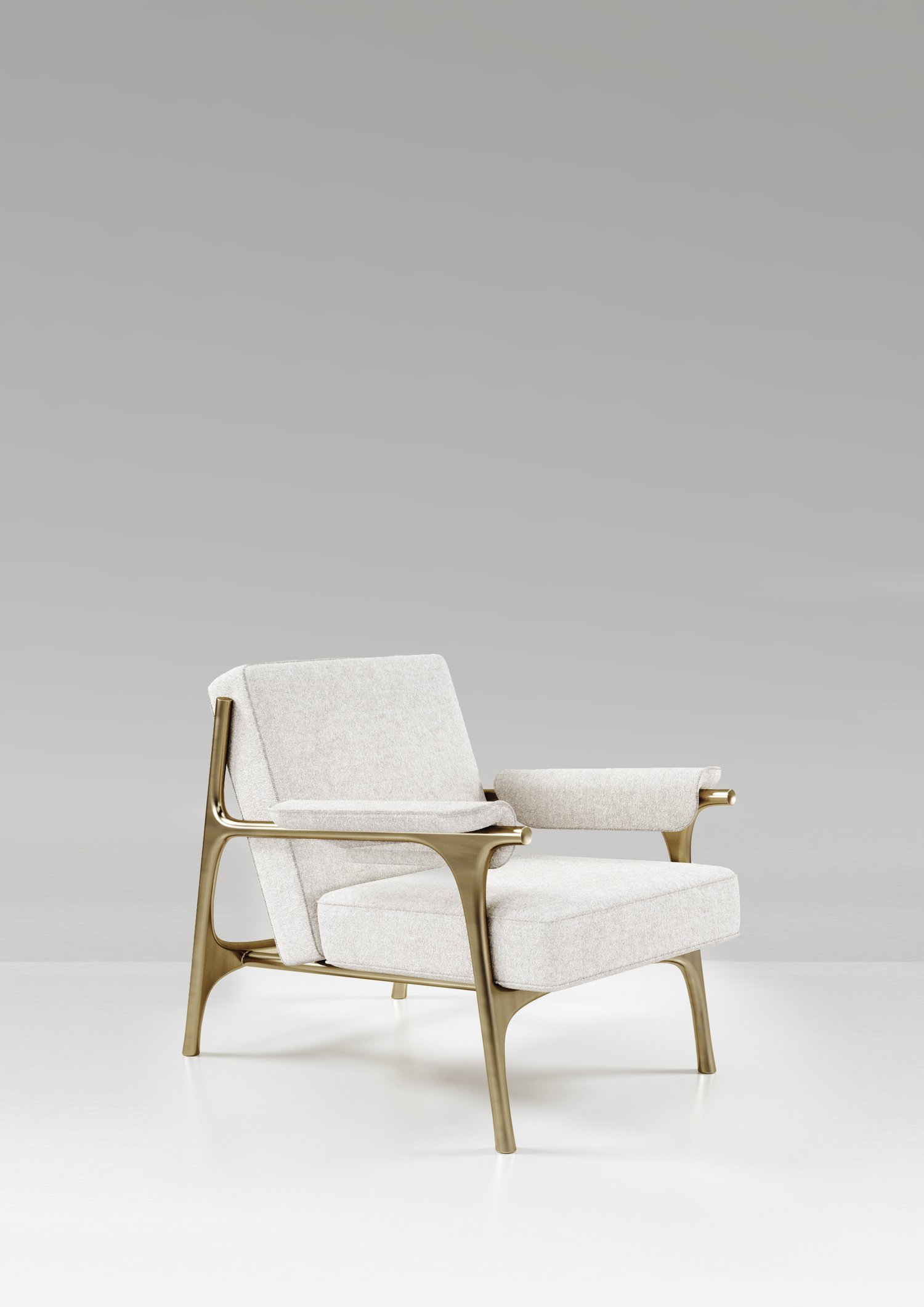 R&Y AugoustiRamo帶拋光不銹鋼扶手椅